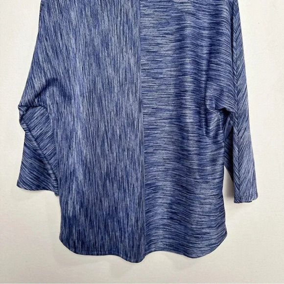 Weekends By Chico's Womens Size Medium Nocturne Navy Vneck 3/4 Sleeve Tunic - Picture 9 of 10